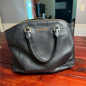 Michael Kors Black Leather Tote Bag